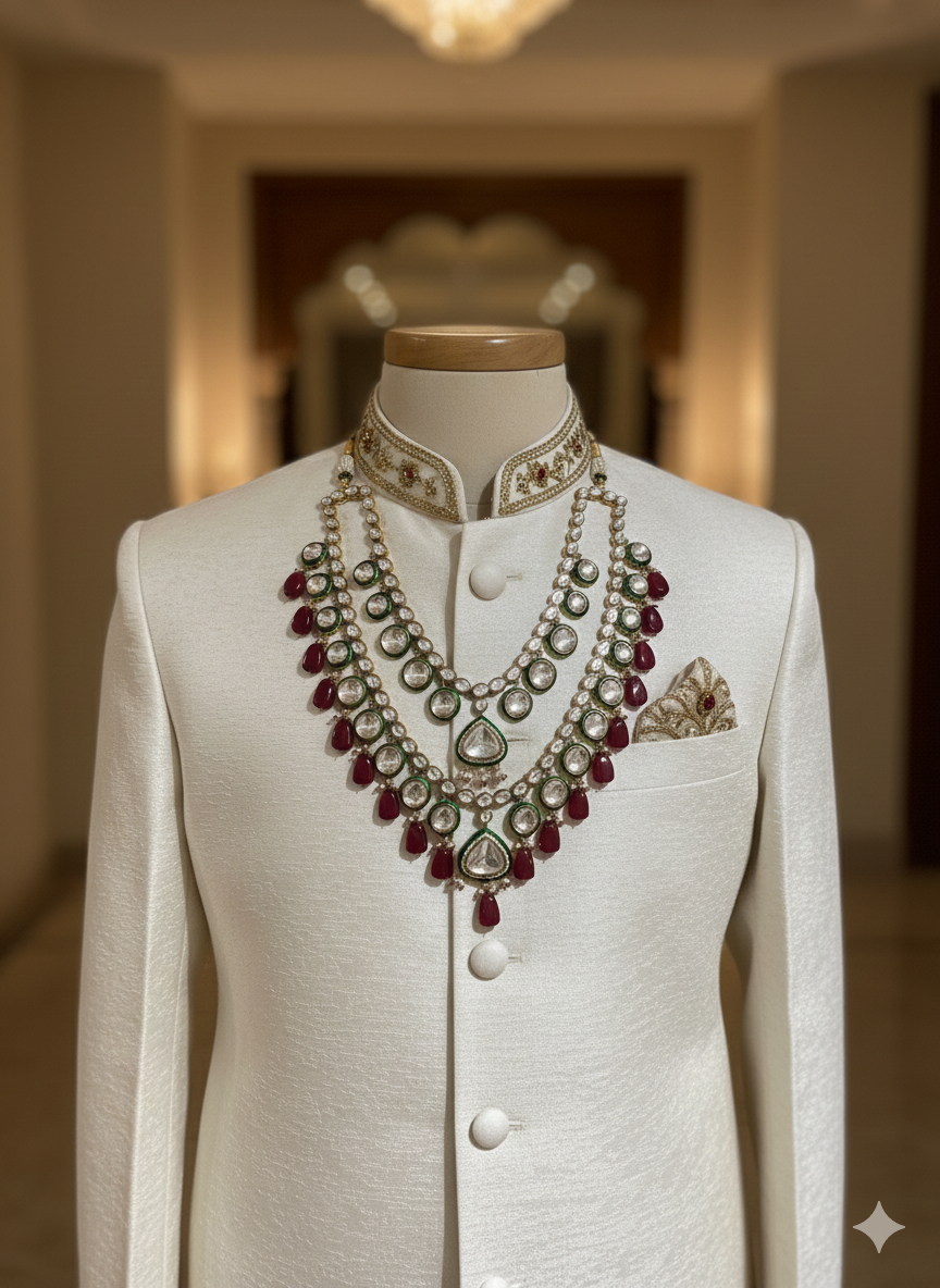 Lurap Rajwadi Polki Ruby necklace