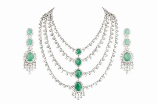 Lurap Tri layered Diamond NecklaceSet