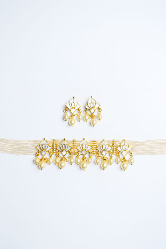 Lurap Moonstone Lotus NecklaceSet