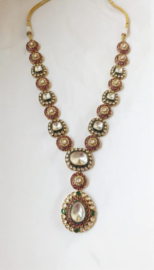 Lurap Rajwadi Polki Kundan necklace