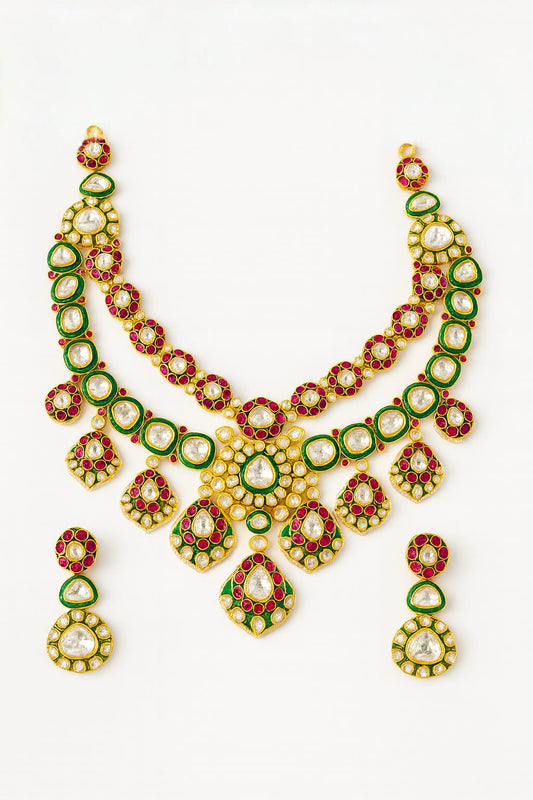 Lurap Rajwari Kundan Polki NecklaceSet